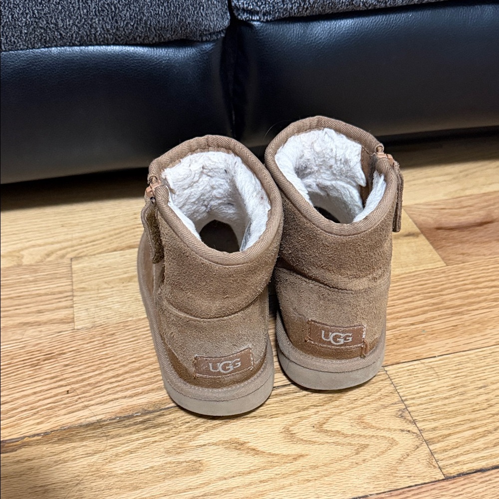 UGG Chestnut Suede Sherpa-Lined Ankle Boots